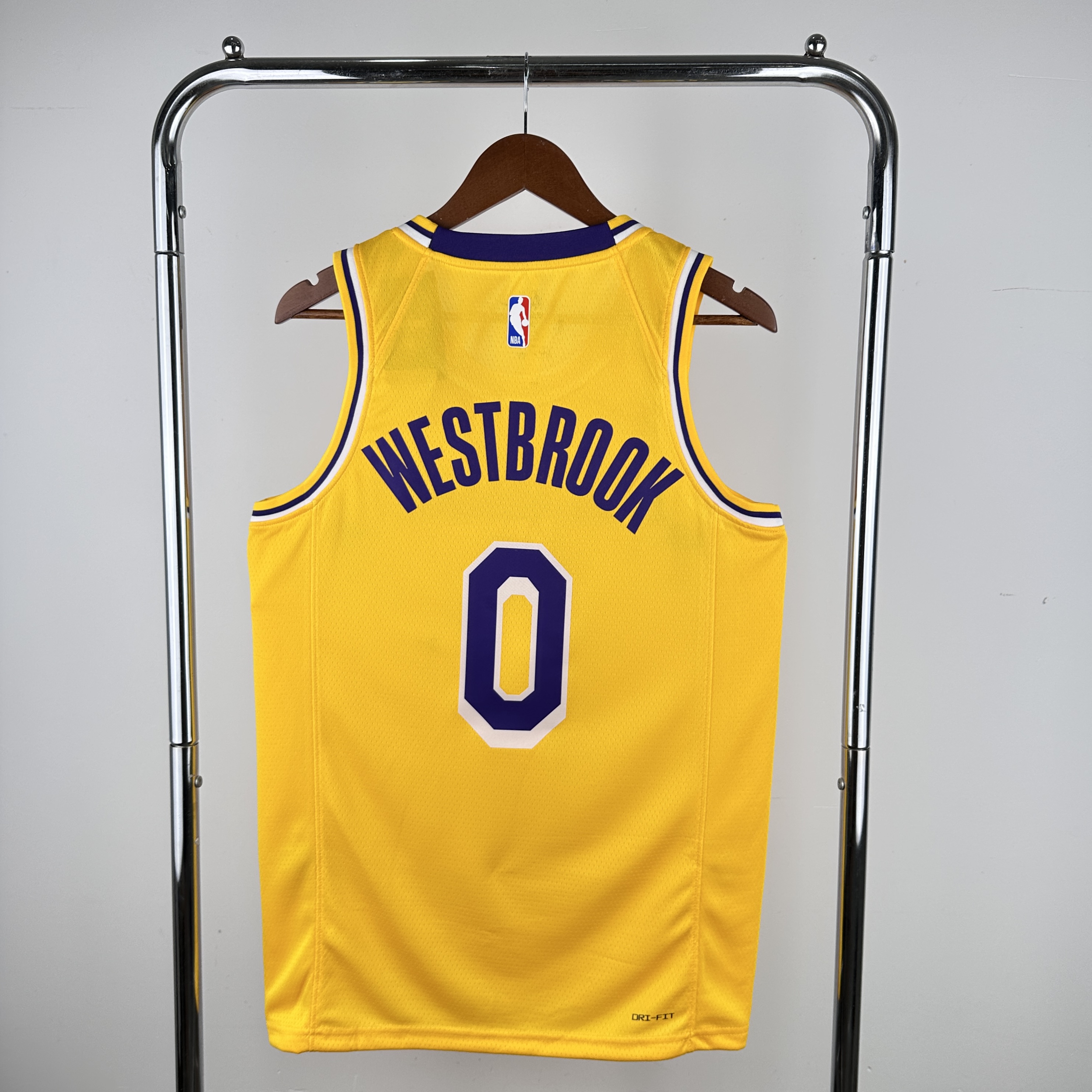 Men Los Angeles Lakers #0 Westbrook Stitched yellow Nike NBA 2024 Jersey->customized mlb jersey->Custom Jersey